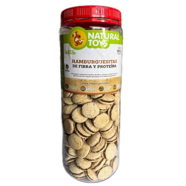 Snack Para Perro Natural Toys Hamburguesitas Fibra + Proteína x850g