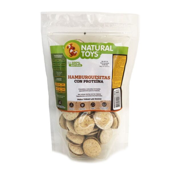 Snack Para Perro Natural Toys Hamburguesitas Fibra + Proteína x200g