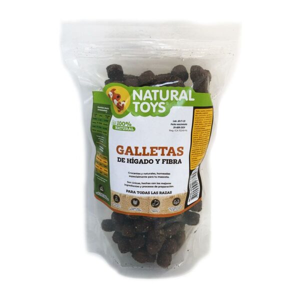 Snack Para Perro Natural Toys Galleta De Hígado + Fibra x200g