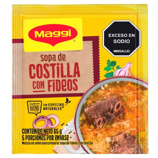 Sopa de fideos Maggi con costilla x 65g