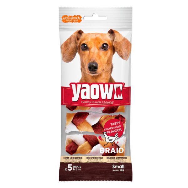 Snack para perro Braid todas las etapas pollo x60g/5unid. Yaowo