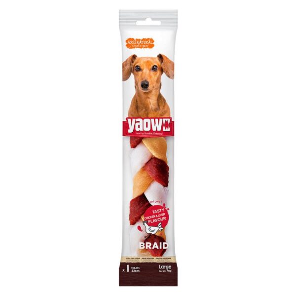 Snack para perro Braid todas las etapas pollo x90g Yaowo