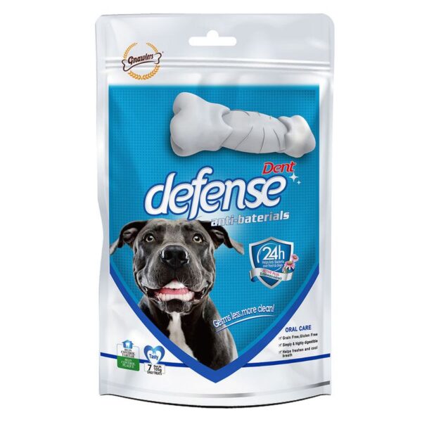 Snack para perro Dent Defense antibacterials carne x105g/7unid. Gnawlers