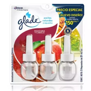 Ambientador Aceite Manzana Y Canela X3u X21ml  Glade