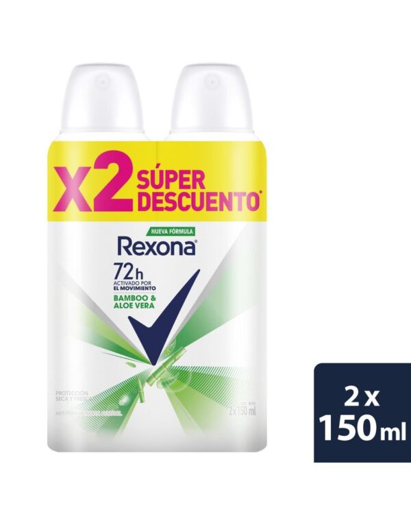 Desodorante Rexona Aerosol Mujer Stay Fresh Bamboo & Aloe Vera 90 G X2 Unds Oferta