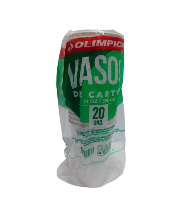 Vaso Olimpica Cartón 12 Oz X20 Unds