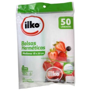 Bolsa Hermética Ilko Bio 18x20 Cm X50 Unds