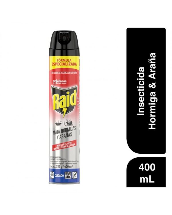 Insecticida Raid En Aerosol Mata Hormigas & Arañas 400ml