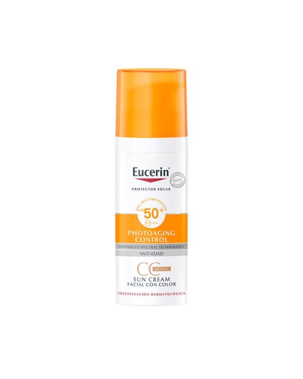 Protector Solar Facial Antiedad Eucerin Sun Photoaging Control Con Color Medio Fps 50+ 50 Ml
