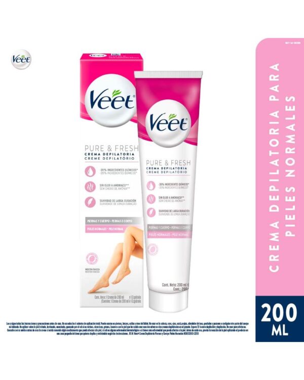 Crema Depilatoria Corporal Veet Pure Piel Normal 200 Ml