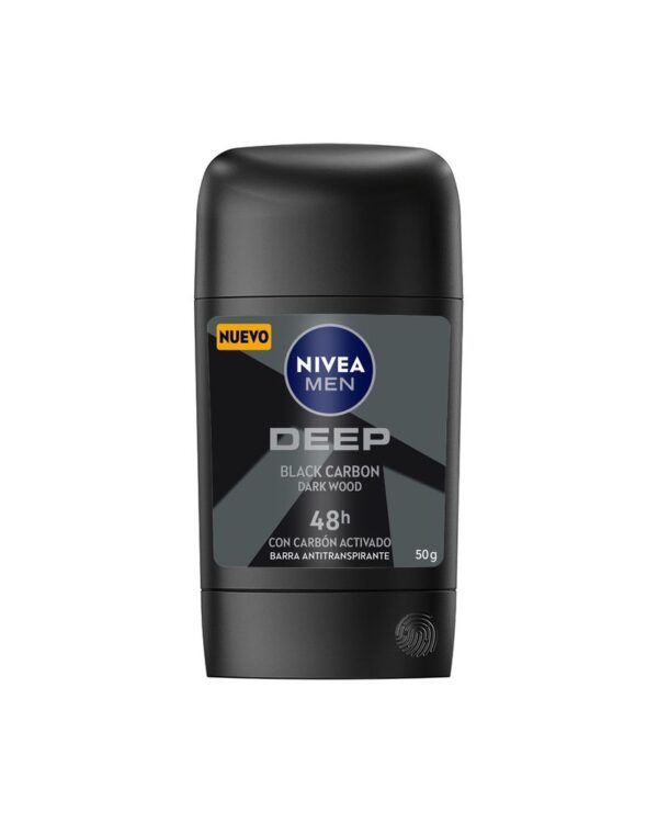 Desodorante Nivea Men Deep Black Carbón Barra 50 G