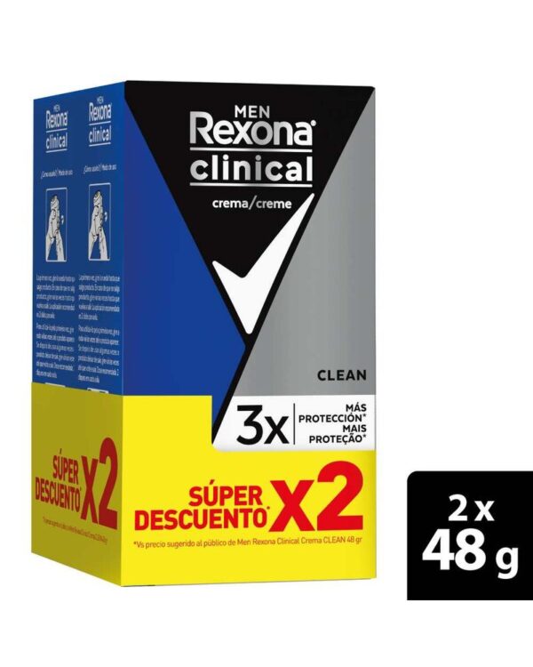 Desodorante Rexona Barra Clinical Men 48 G X2 Unds