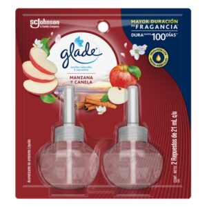 Ambientador Aceites Naturales Manzana Y Canela 2 Repuestos 42ml Glade