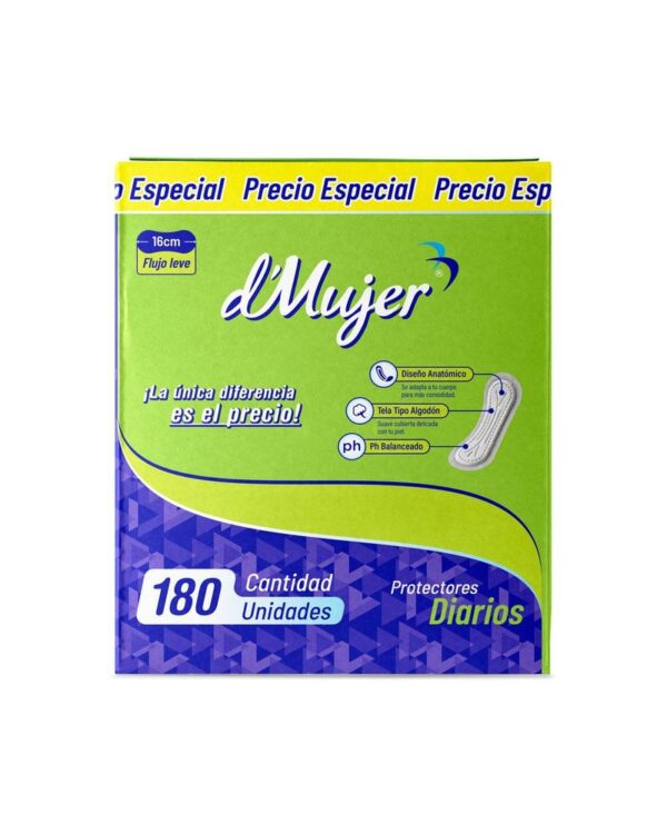 Protector Diario D'Mujer Anatómico X180 Unds