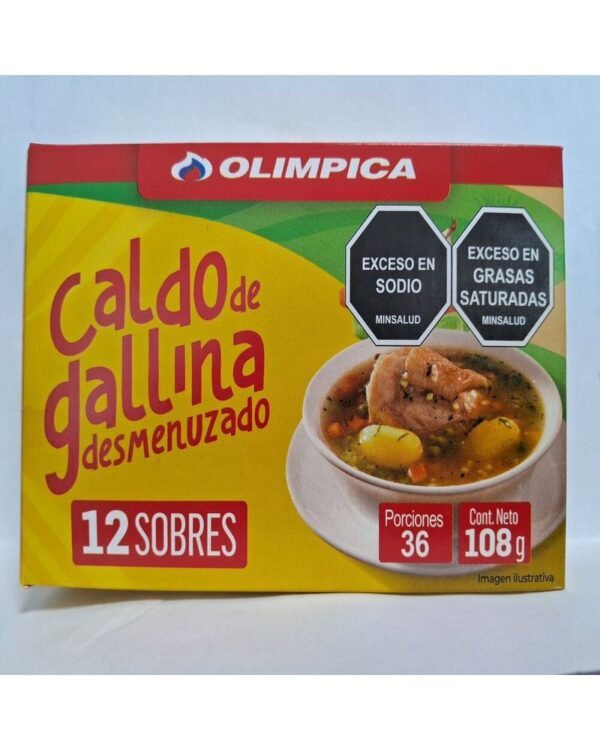 Caldo Olimpica Gallina Desmenuzada 108 G X12 Unds