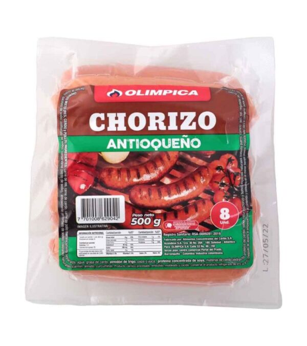 Chorizo Antioqueño Olímpica 500 G X8 Unds