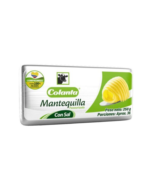 Mantequilla Colanta Con Sal Barra 250 G