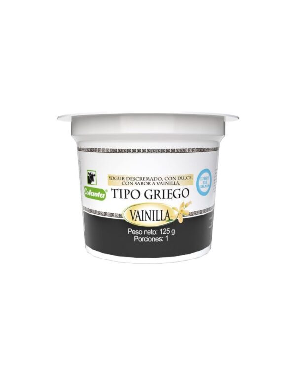 Yogurt Colanta Griego Descremado Vainilla 125 G