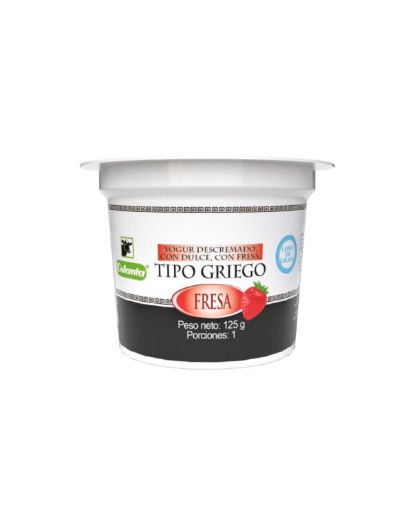 Yogurt Colanta Griego Descremado Fresa 125 G