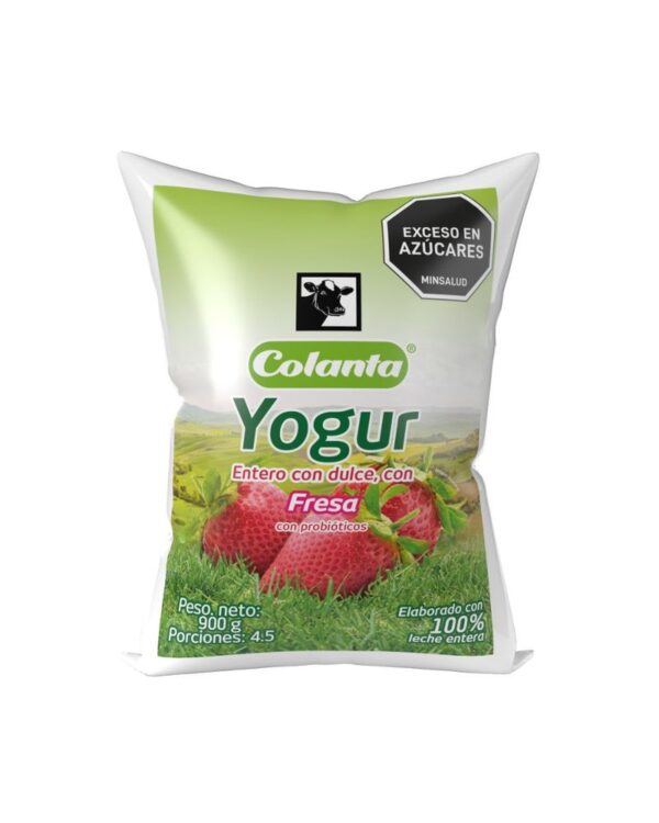 Yogurt Colanta Entero Fresa 900 G