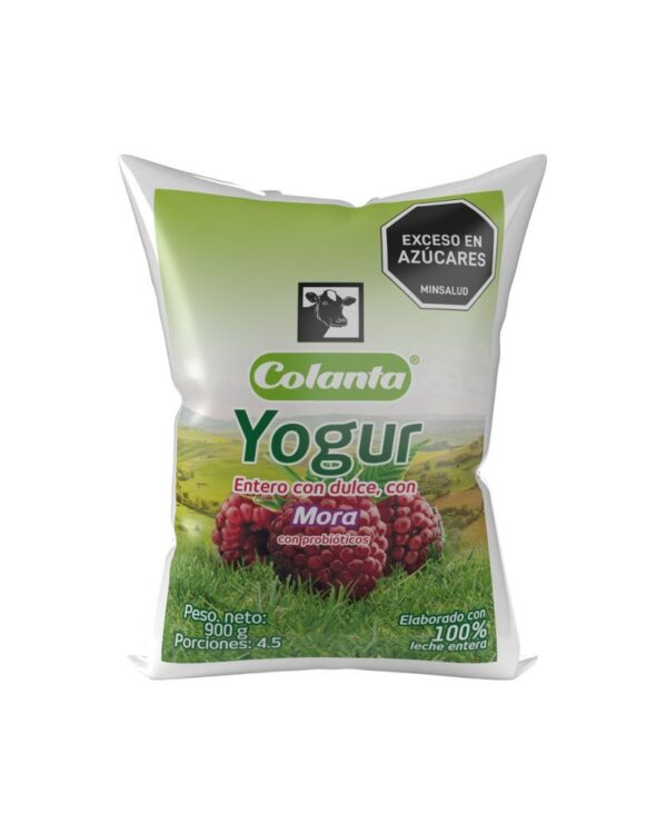 Yogurt Colanta Entero Mora 900 G