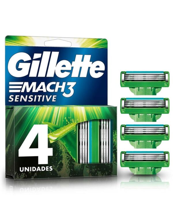 Cuchilla De Afeitar Mach 3 Sensitive Repuestos X4 Unds  Gillette