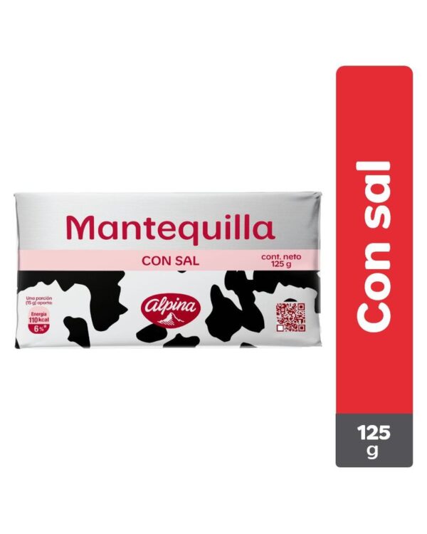 Mantequilla Alpina Con Sal Barra 125 G