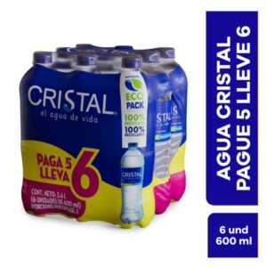 Agua 600 Ml X6 Unds Oferta  Cristal