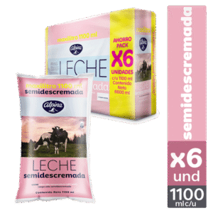 Leche Semidescremada 11 Lt X6 Unds Alpina Uht