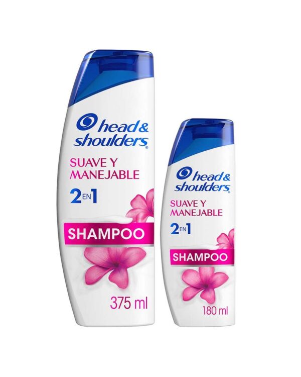 Shampoo Head & Shoulders Suave Y Manejable 375 Ml + Shampoo 180 Ml
