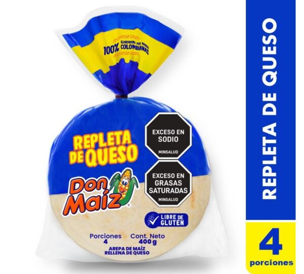 Arepa Don Maíz De Queso 400 G X4 Unds
