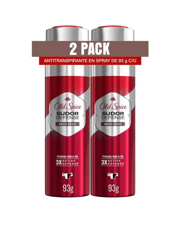 Antitranspirante Old Spice Sudor Defense Seco Seco Spray 93 G X2 Unds