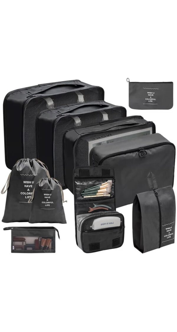 Organizador De Equipaje Para Maleta Kit X10 Negro