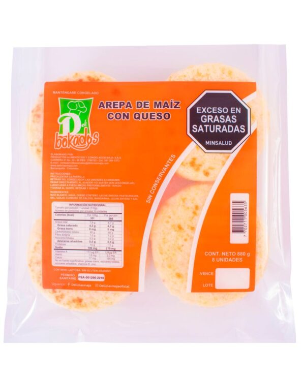 Arepa Deli Bokado De Maíz Con Queso 880 G X8 Unds