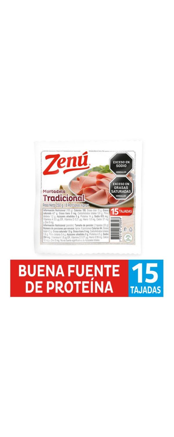 Mortadela Zenú Tradicional 250 G X15 Unds