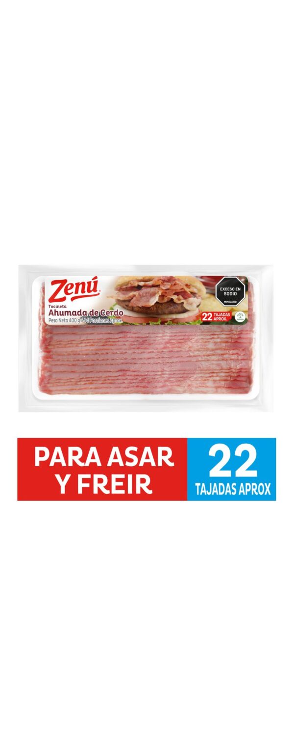 Tocineta Zenú Cerdo Ahumada 400 G X10 Unds