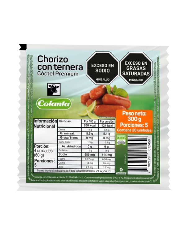CHORIZO MONTEFRIO COCTEL CRUDO 300 G