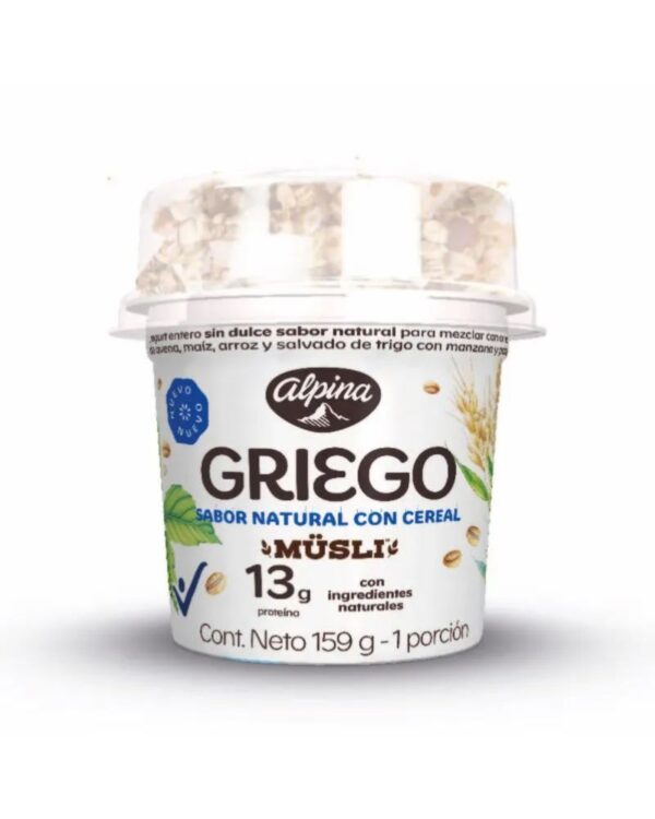Yogurt Alpina Griego Natural Cereal 159 G