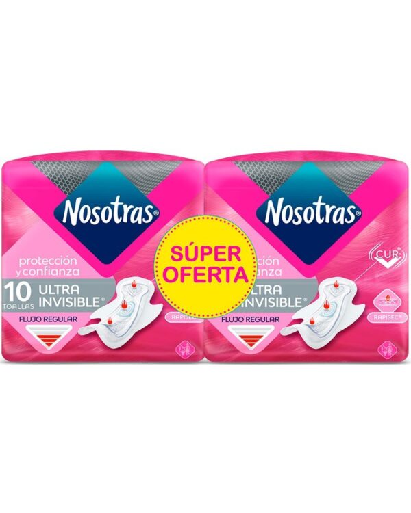 Toalla Higiénica Nosotras Invisible Rapisec X10 Unds