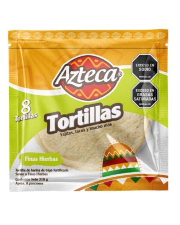 Tortilla Azteca Finas Hierbas 310 G X8 Unds