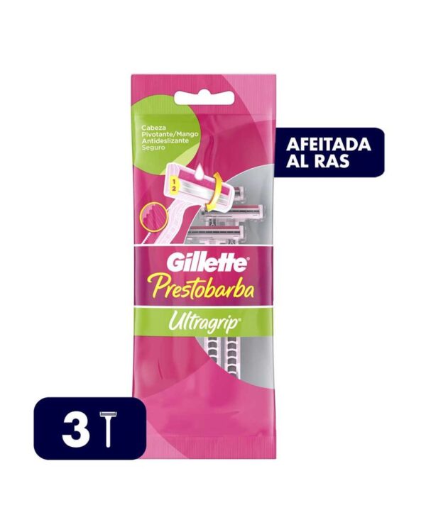 Máquina De Afeitar Desechables Gillette Prestobarba Ultragrip X3 Unds