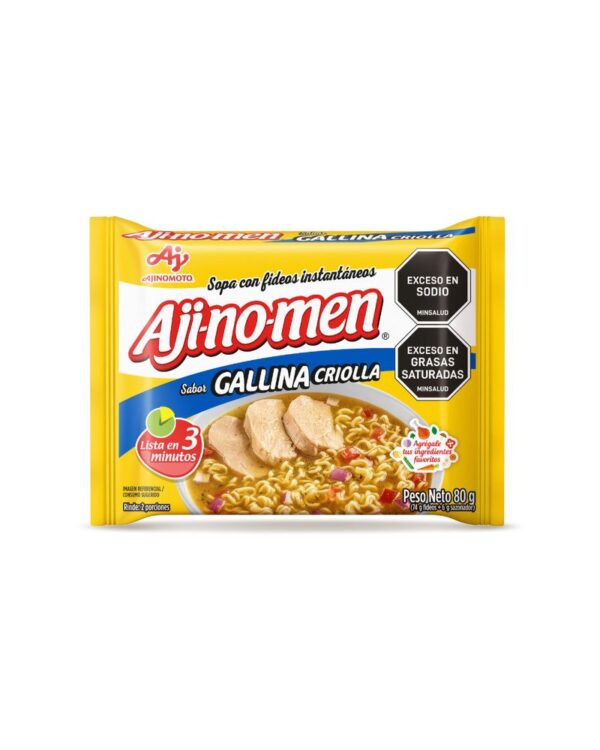 Sopa Ajinomen Instantánea Gallina Criolla Con Fideo 80 G