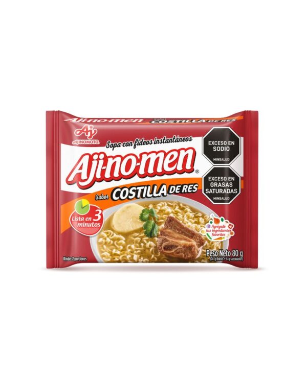 Sopa Ajinomen Instantánea Fideo Costilla De Res 80 G