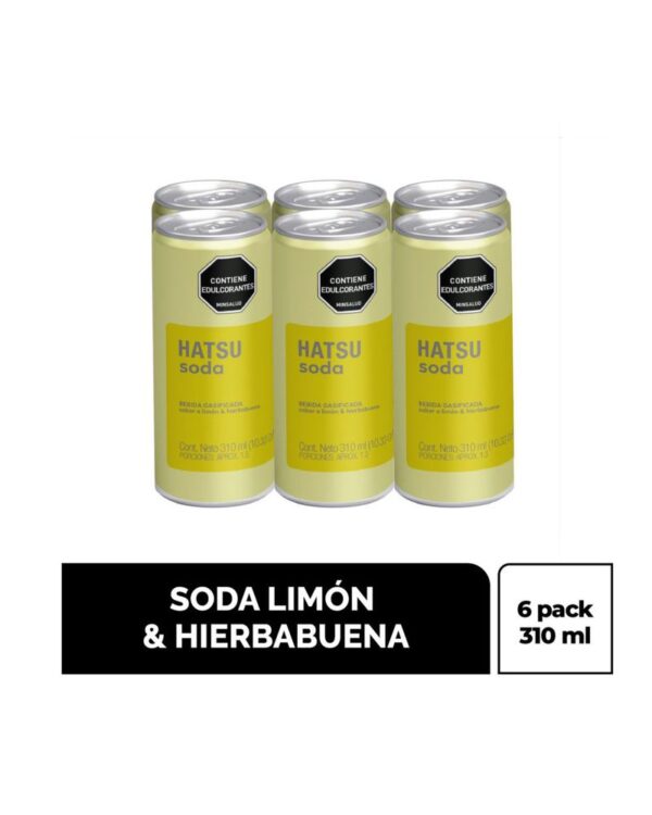 SODA HATSU LIMÓN HIERBABUENA 310ML X6