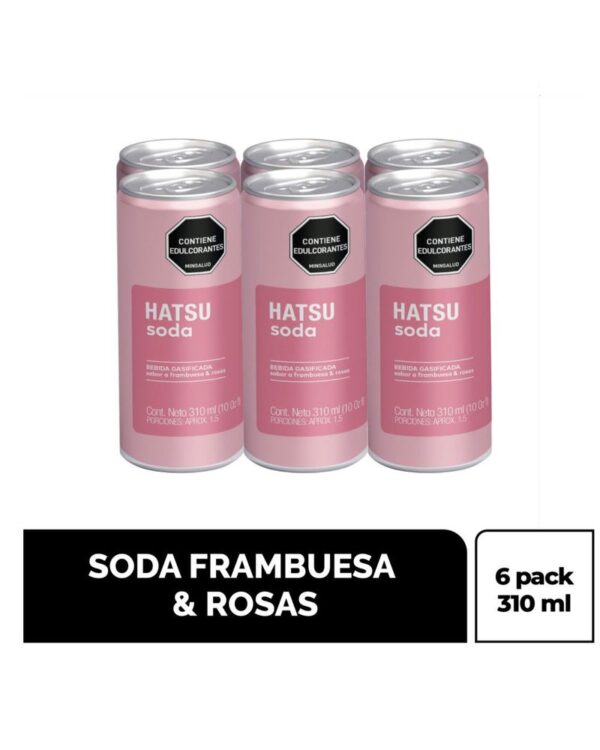 BEBIDA HATSU SODA FRAMBUESA 310ML X6