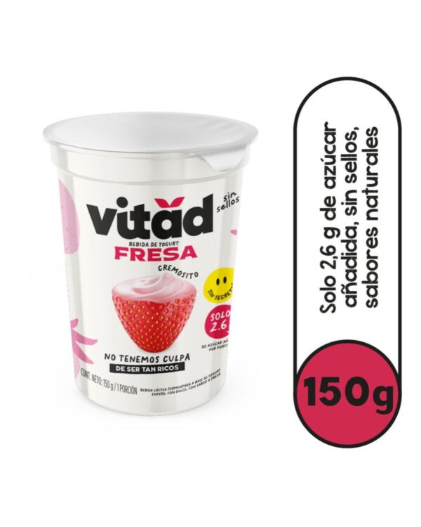 Bebida De Yogurt Vitad Fresa Sin Sellos 150g