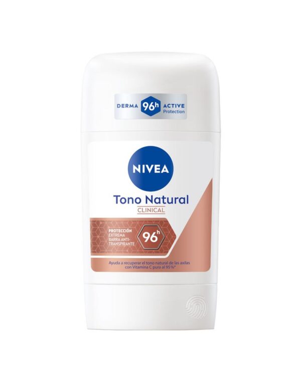 DEO NIVEA BARRA CLINIC TONO NATURAL 50ML