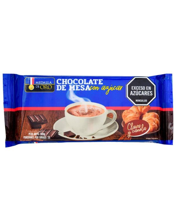 Chocolate De Mesa Medalla De Oro Con Azúcar Clavo Y Canela 500 G