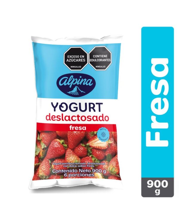 Yogurt Alpina Fresa Deslactosado 900 G