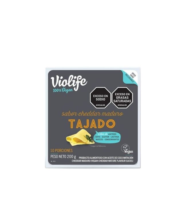 Queso Violife Cheddar Vegano 200 G X10 Tajadas